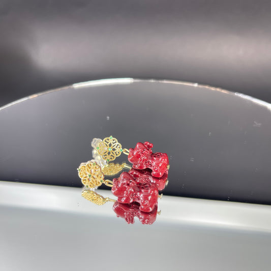 14k Gold Pixiu Earrings – Minimalist Wealth Guardian Earrings for Prosperity, Protection & Positive Energy