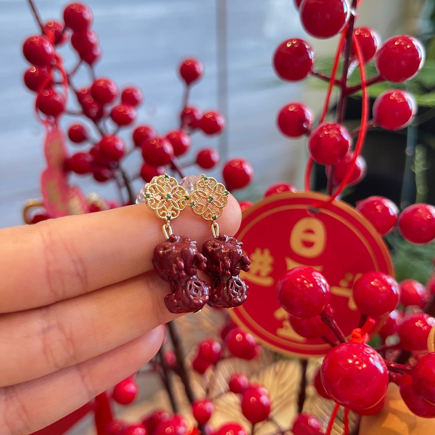 14k Gold Pixiu Earrings – Minimalist Wealth Guardian Earrings for Prosperity, Protection & Positive Energy