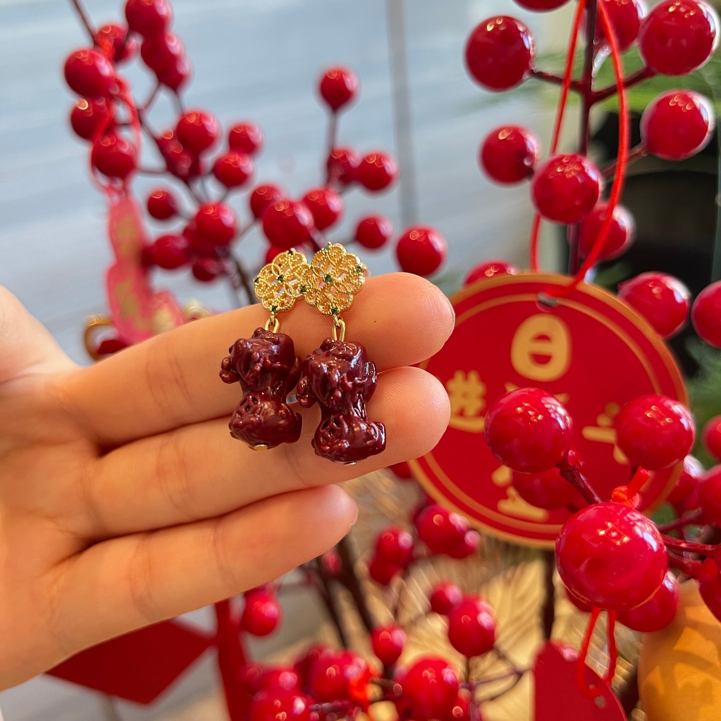 14k Gold Pixiu Earrings – Minimalist Wealth Guardian Earrings for Prosperity, Protection & Positive Energy