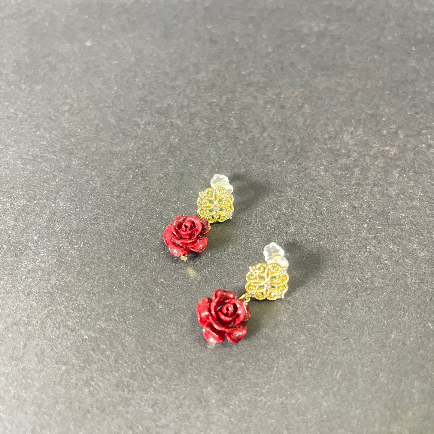 14k Gold Rose Earrings – Minimalist Floral Charm for Love, Prosperity & Positive Energy