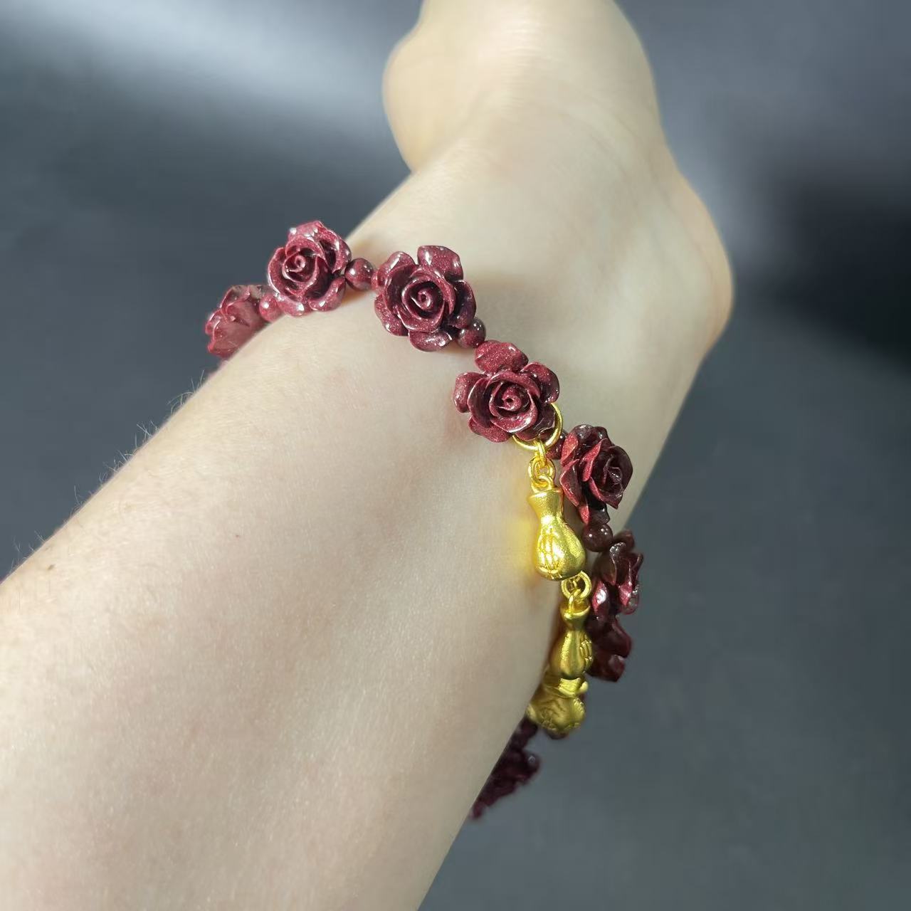 The Effortless Rose & Cinnabar Bracelet – Original Handmade Jewelry for Love, Grounding & Artistic Spirit