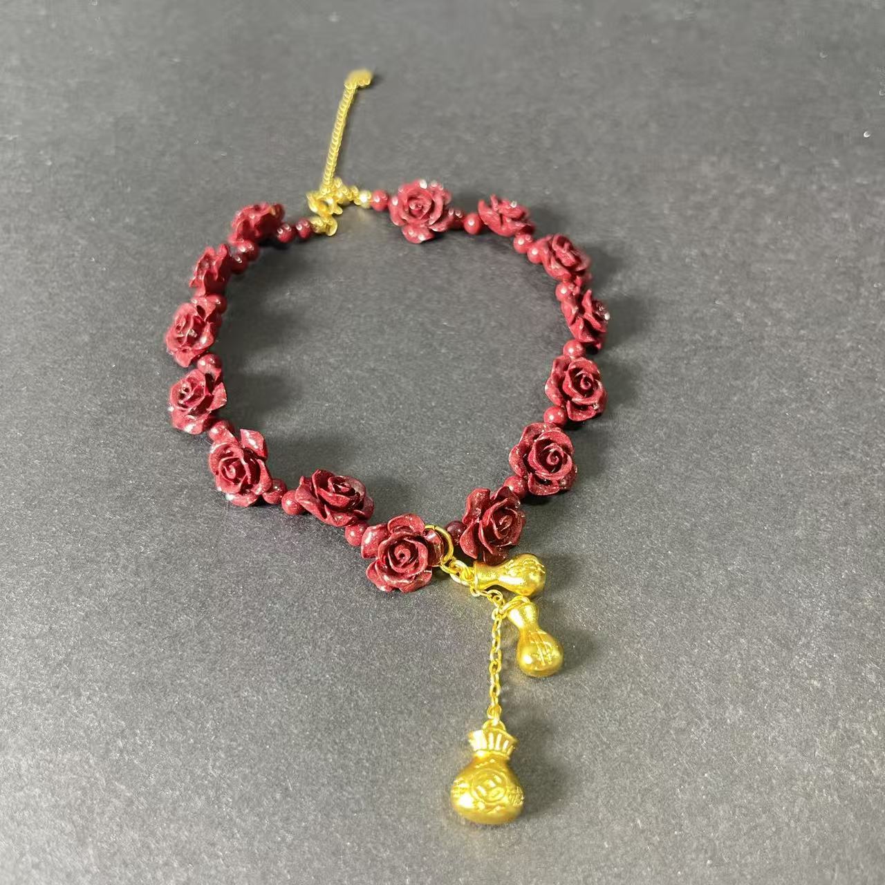 The Effortless Rose & Cinnabar Bracelet – Original Handmade Jewelry for Love, Grounding & Artistic Spirit