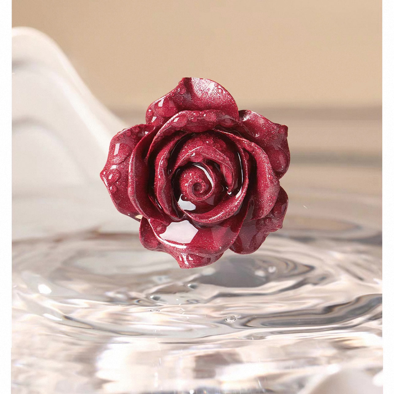 Cinnabar Rose Pendant Necklace for Love & Positive Energy - Bold Red Statement Necklace, Handcrafted Jewelry Gift for Women