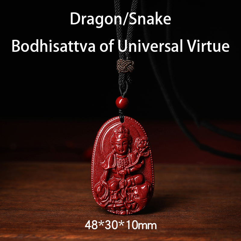 108 Cinnabar Mala Rosary Necklace with Guardian Buddha | Meditation Necklace for Protection & Spiritual Alignment