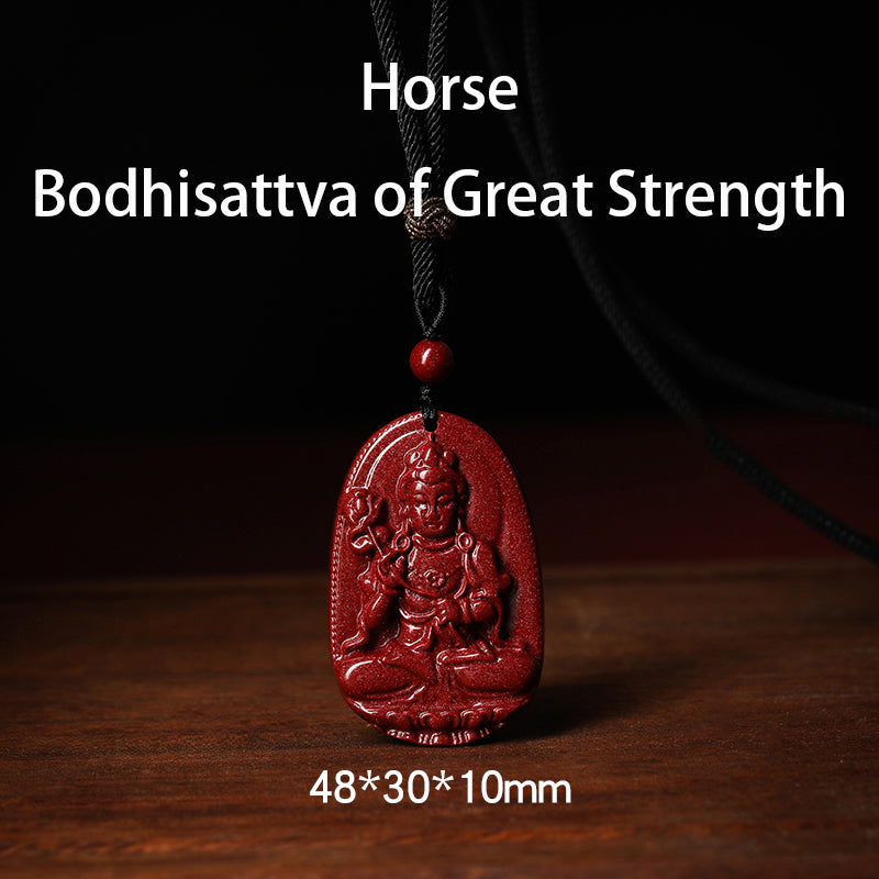 Authentic Cinnabar Zodiac Guardian Buddha Pendants – Spiritual Elegance and Protection