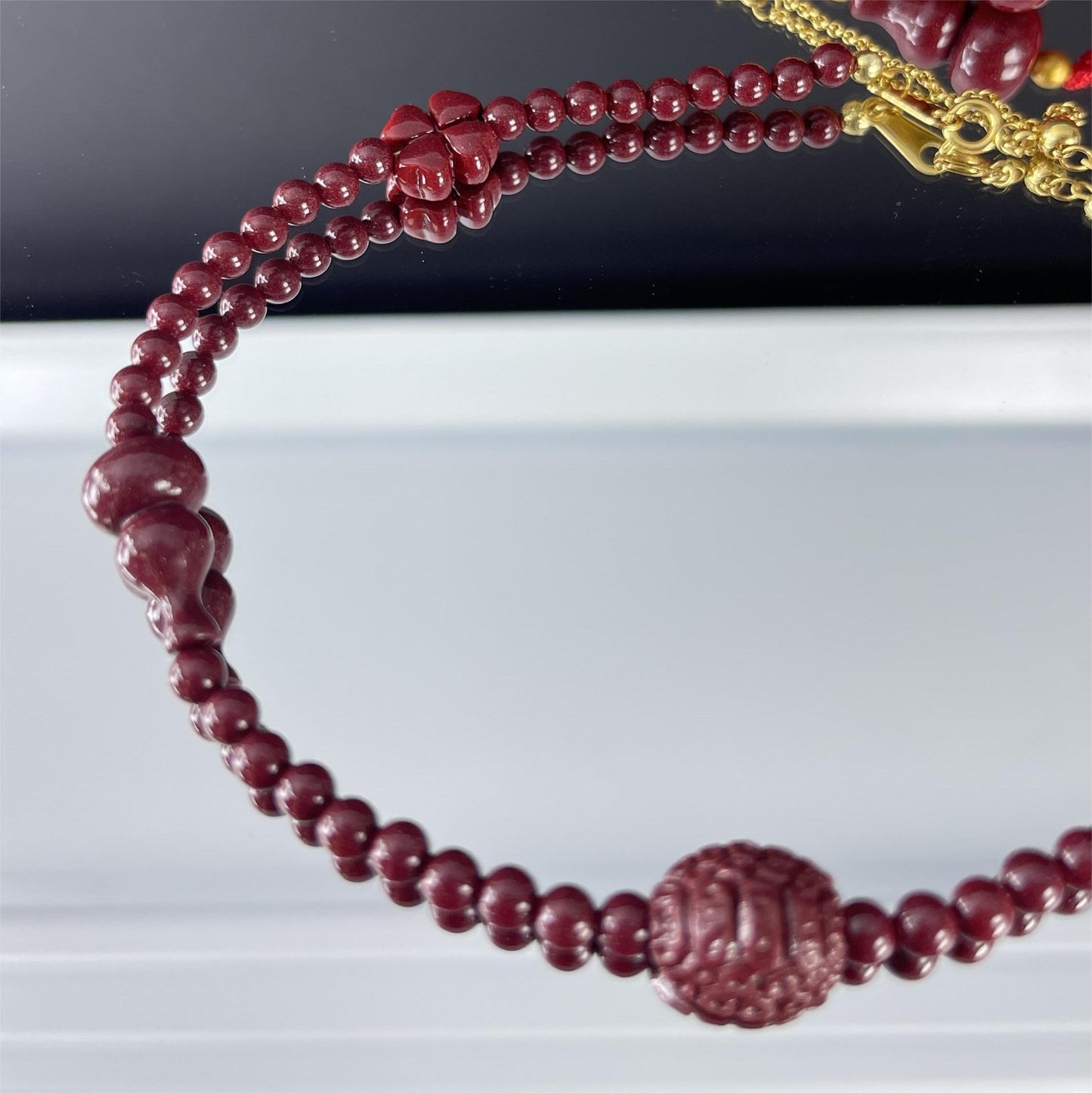 4mm Natural Cinnabar Anklet – Minimalist Lucky Charm for Protection, Prosperity & Positive Energy