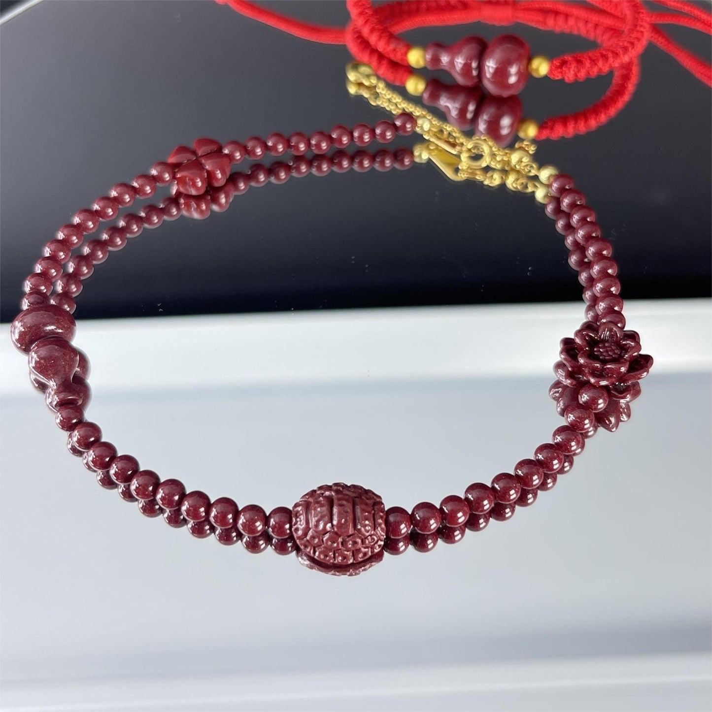 4mm Natural Cinnabar Anklet – Minimalist Lucky Charm for Protection, Prosperity & Positive Energy