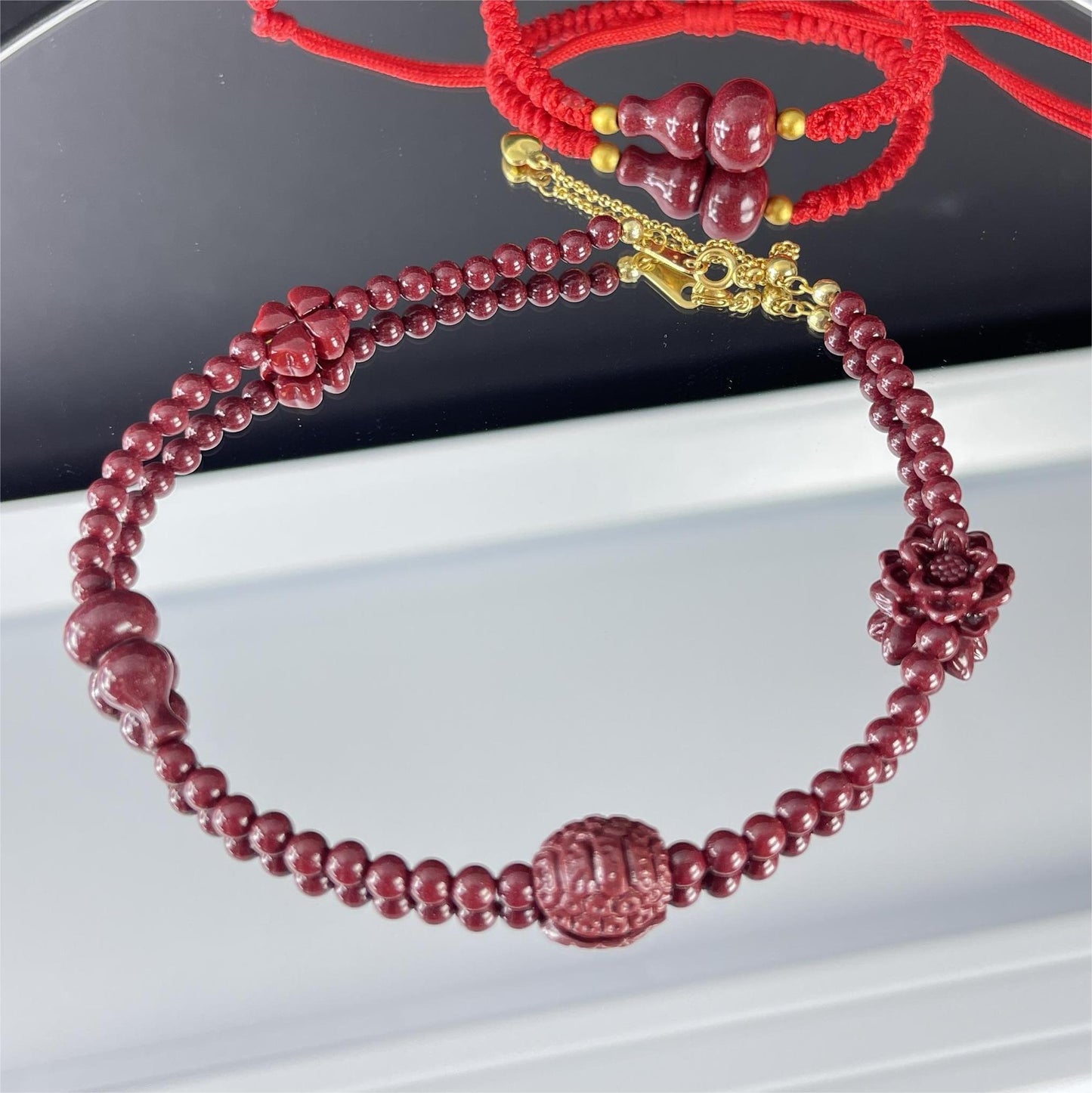 4mm Natural Cinnabar Anklet – Minimalist Lucky Charm for Protection, Prosperity & Positive Energy