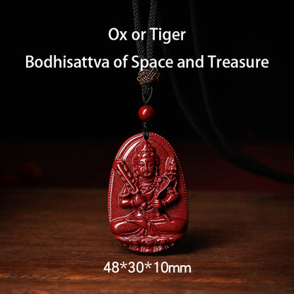 Authentic Cinnabar Zodiac Guardian Buddha Pendants – Spiritual Elegance and Protection