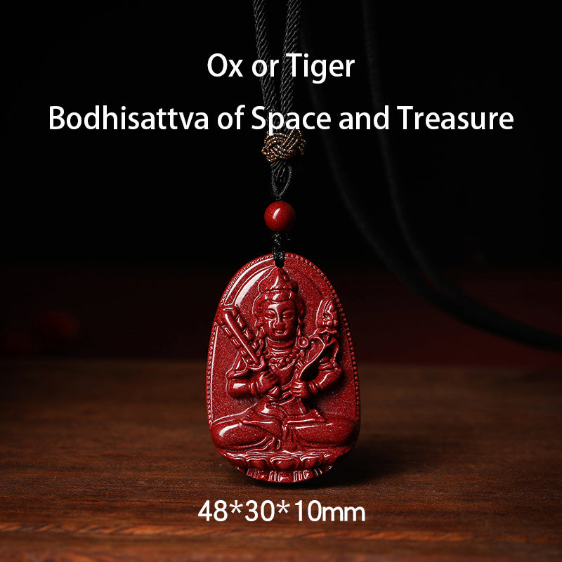 108 Cinnabar Mala Rosary Necklace with Guardian Buddha | Meditation Necklace for Protection & Spiritual Alignment