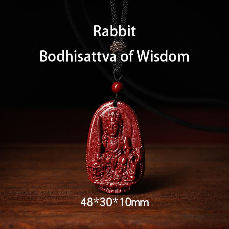 108 Cinnabar Mala Rosary Necklace with Guardian Buddha | Meditation Necklace for Protection & Spiritual Alignment