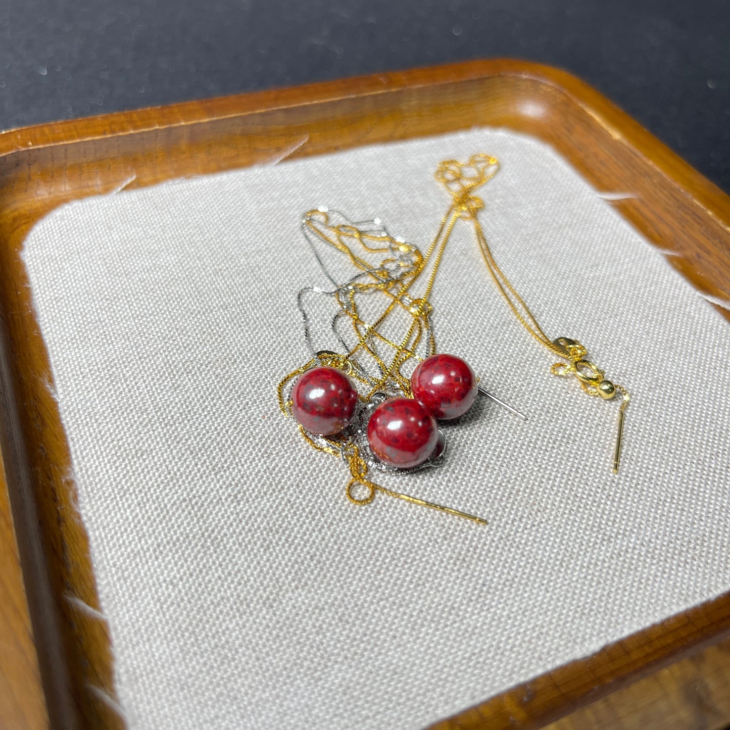 Deep Red Raw Cinnabar Solitaire Pendant – S925 Sterling Silver Chain | Collectible Gemstone Amulet for Protection, Prosperity & Vitality