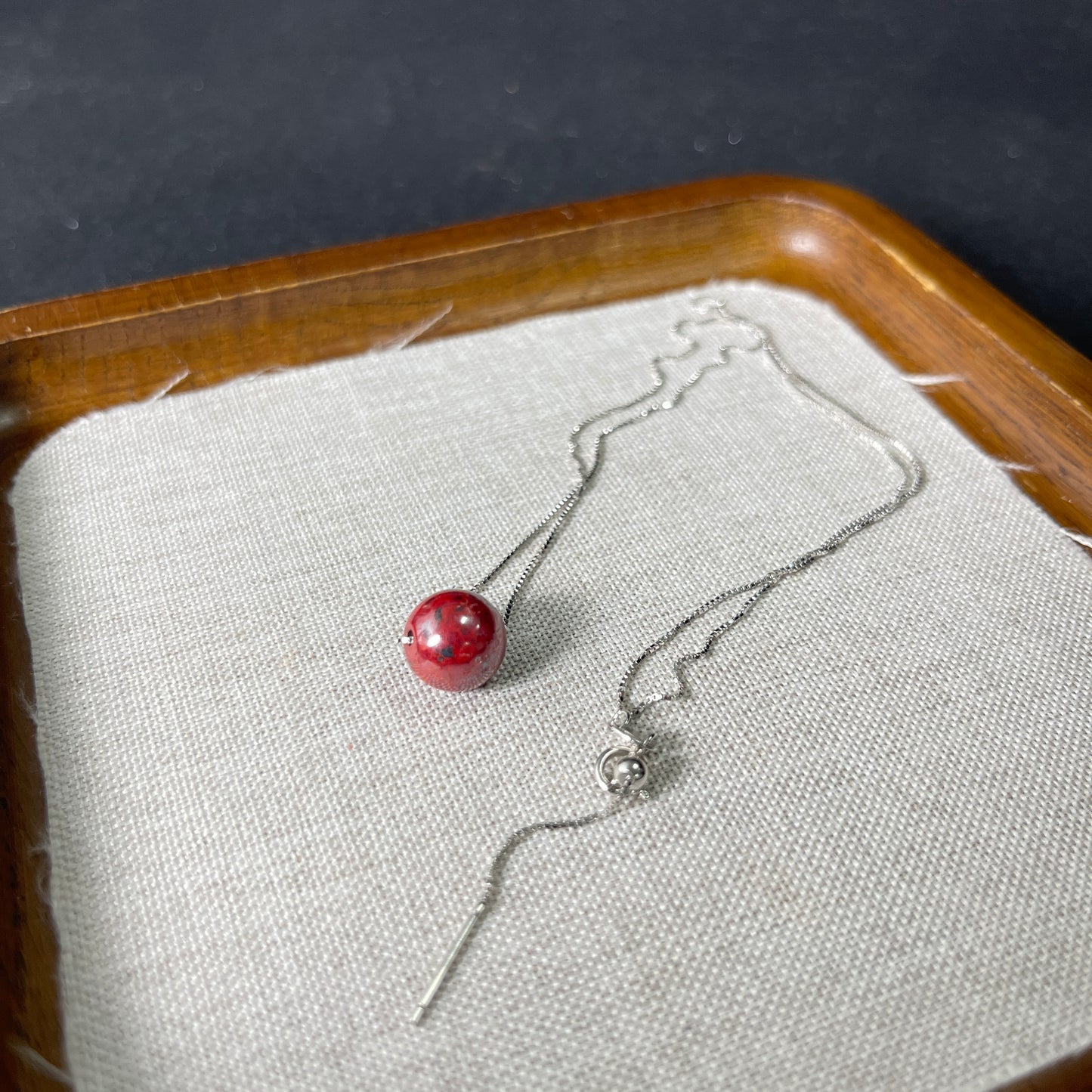 Deep Red Raw Cinnabar Solitaire Pendant – S925 Sterling Silver Chain | Collectible Gemstone Amulet for Protection, Prosperity & Vitality